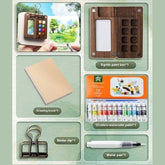 Mira Travel Watercolor Set | Portable Mini Color Box with 12 Vibrant Paints