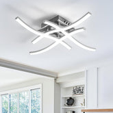Modern LED Ceiling Light Fixture with Curved Aluminum Design – Energy Efficient Flush Mount
