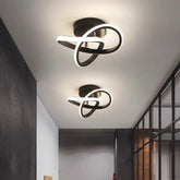 Modern LED Ceiling Light with Black Metal Frame – Energy-Efficient Flush Mount Fixture