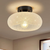 Modern Semi Flush Ceiling Light with Round Glass Shade – Elegant Indoor Fixture
