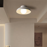 Modern White Flush Mount Ceiling Light – Minimalist Dome Design for Warm Ambient Lighting in Kitchens and Living Spaces