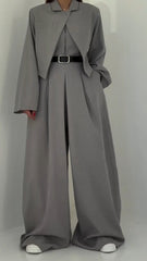 Monroe Three-Piece Blazer Outfit | Structured Jacket, Camisole & Wide-Leg Pants