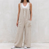 Montreux Wide Leg Linen Jumpsuit