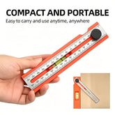 Multi-Angle Aluminum Level Ruler | Foldable T-Square Marking Tool