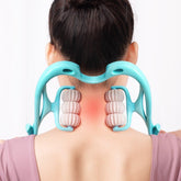 Neck Massager | 6-Roller Manual Design | Adjustable Pressure | Portable Therapy Tool
