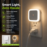 NimbleBeam Plug-In LED Night Light | Warm Square Guide Light