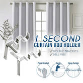 No-Drill Curtain Rod Brackets | Hammer-In Window Frame Holders