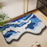 Plush Bath Mat with Non-Slip Grip – Ultra-Absorbent Wave-Pattern Design for Comfort and Safety