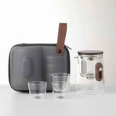 Portable Glass Tea Set with 330ml Teapot and Travel Case – Perfect for On-the-Go Brewing