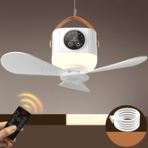 PortaBreeze Hanging Fan Light | Timer Remote, Type-C Charging & Plug-In Options