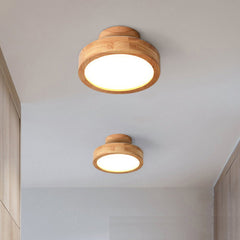 Wooden LED Flush Mount Ceiling Light – Elegant Design for Home Illumination, Energy-Efficient, Space-Saving Fixture