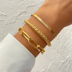 ChicLayers™ Snake Bone Bracelet Set – Retro Elegance for Modern Women 2 sets