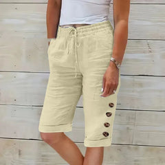 Women’s High-Waist Cotton Wide-Leg Pants