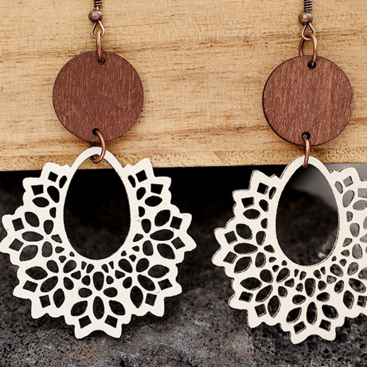 Geometric Cutout Dangle Earrings Trendsi