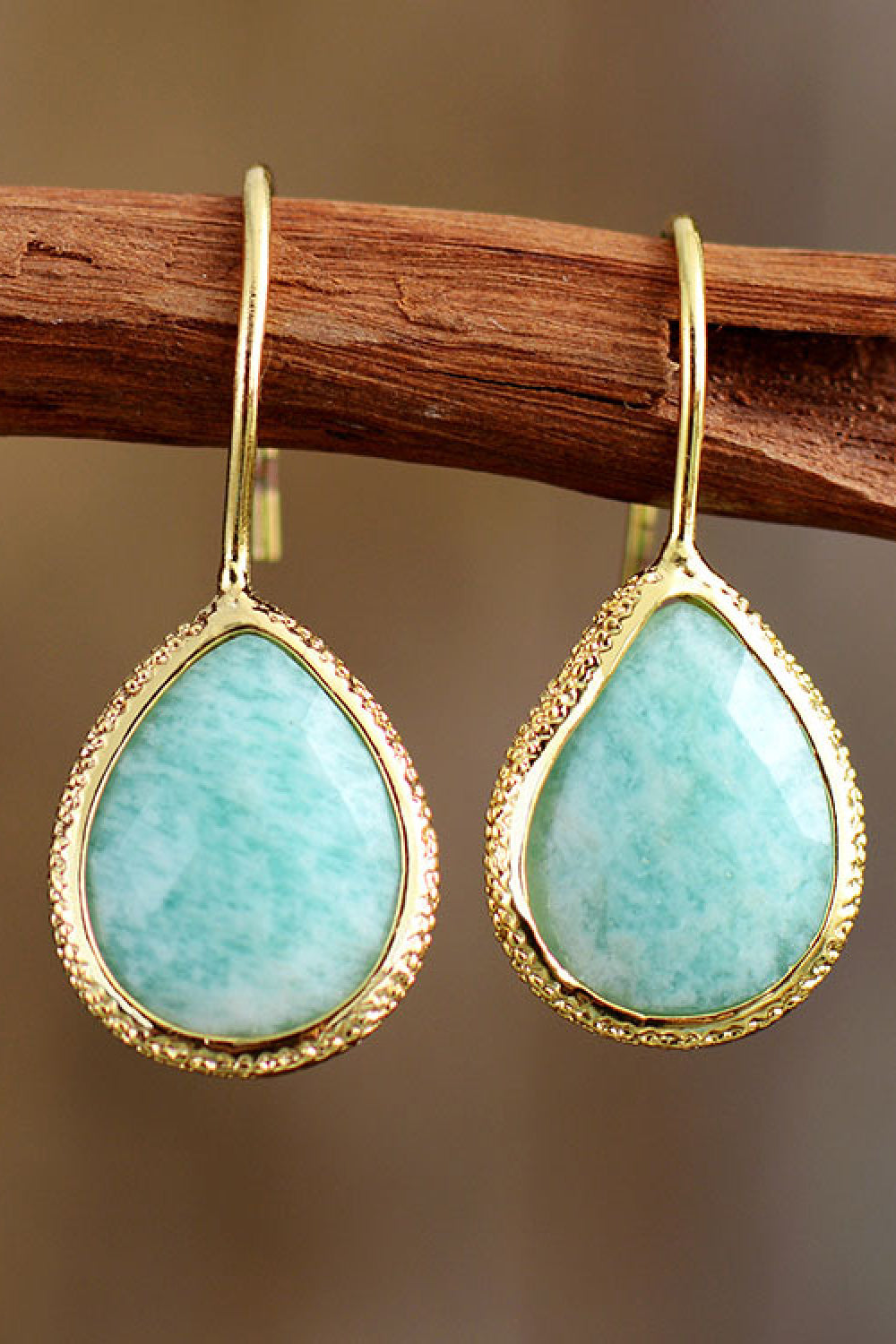 Handmade Natural Stone Teardrop Earrings Trendsi