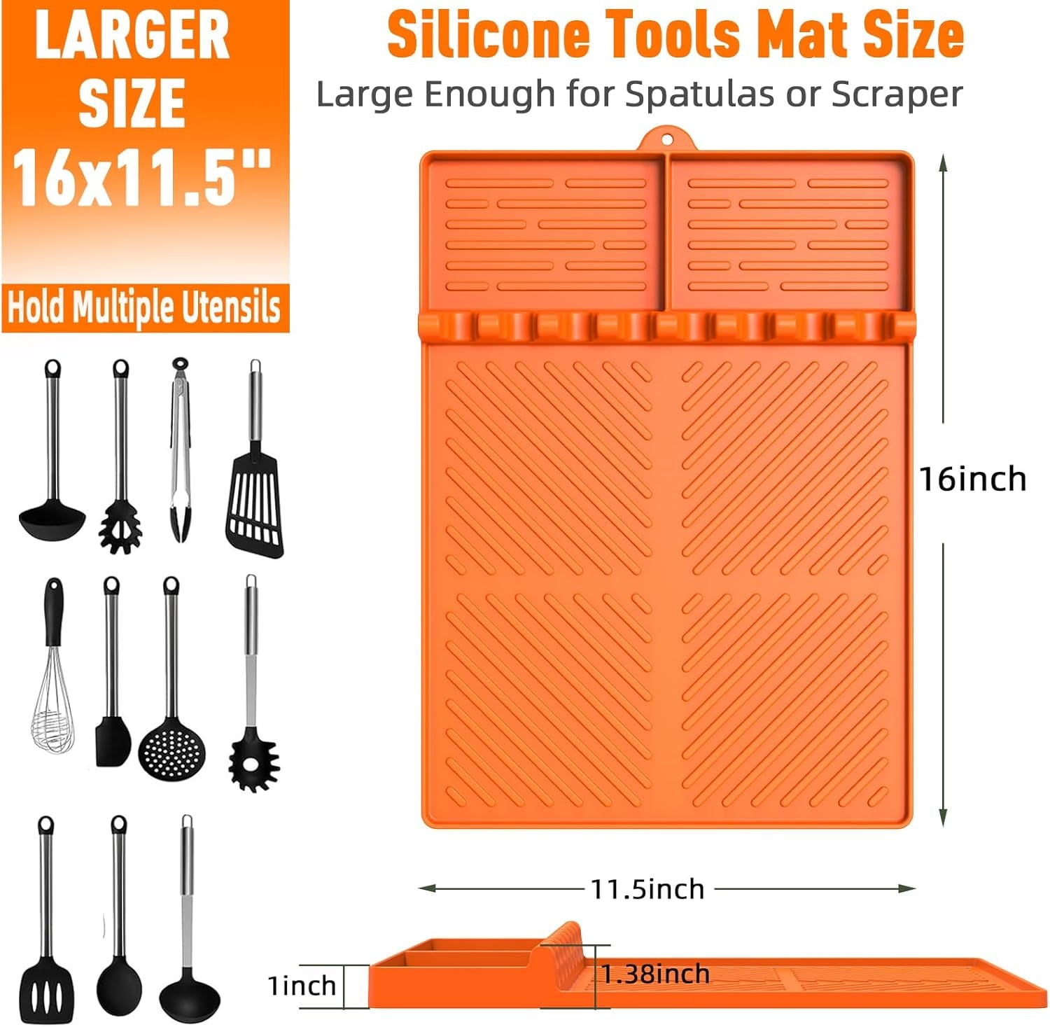 Silicone Grill Mat Compatible with Blackstone, BBQ Griddle Tool