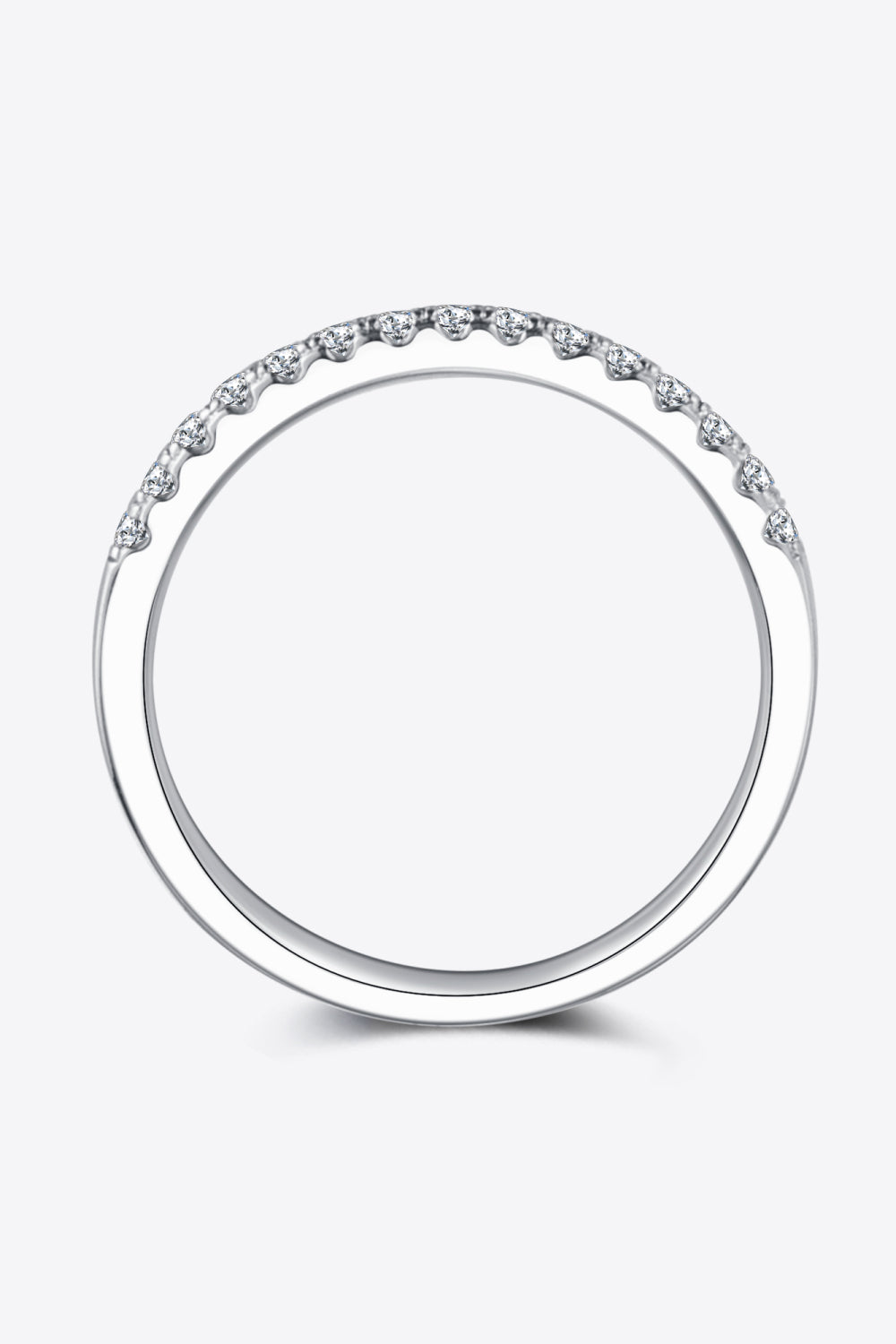 Moissanite Platinum-Plated Half-Eternity Ring Trendsi