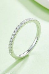 Moissanite Platinum-Plated Half-Eternity Ring Trendsi