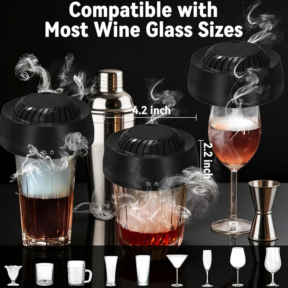 Electric Whiskey Smoker Kit, No Butane Needed, Electric Cocktail Smoker Infuser Kit with 6 Wood Chips Flavors, Birthday Gifts for Men, Dad, Husband