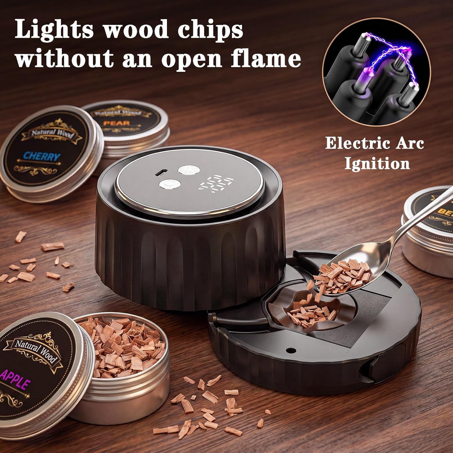 Whiskey Smoker Kit - Electric Cocktail Smoker with 6 Wood Chips