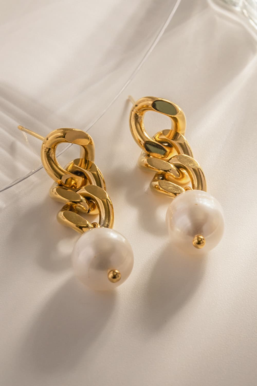 Stainless Steel Pearl Earrings Trendsi