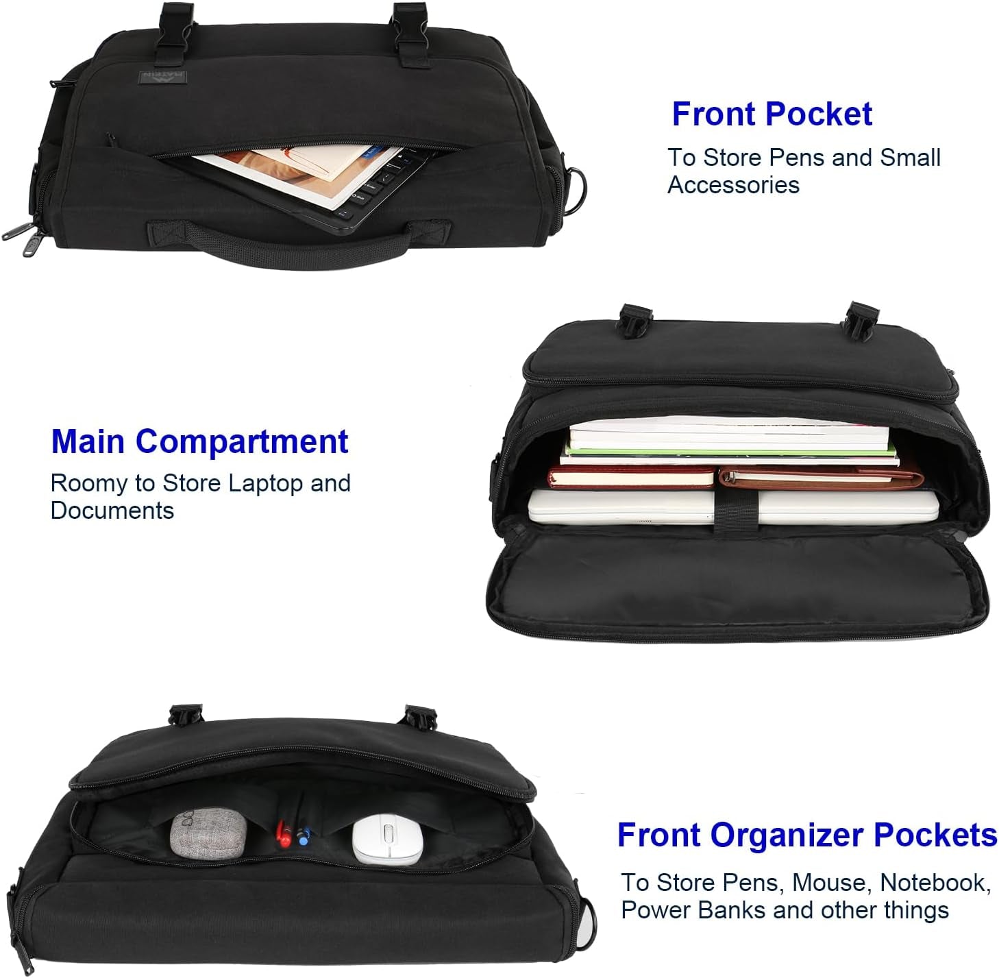 Messenger Bag for Men, School Bag Men'S Laptop Briefcases for Work