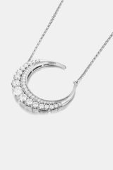 1.8 Carat Moissanite Crescent Moon Shape Pendant Necklace Trendsi