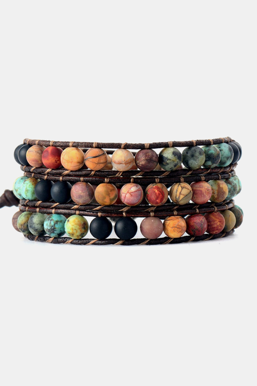 Handmade Triple Layer Beaded Agate Bracelet Trendsi