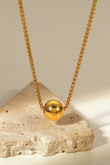 18K Gold-Plated Round Shape Pendant Necklace Trendsi