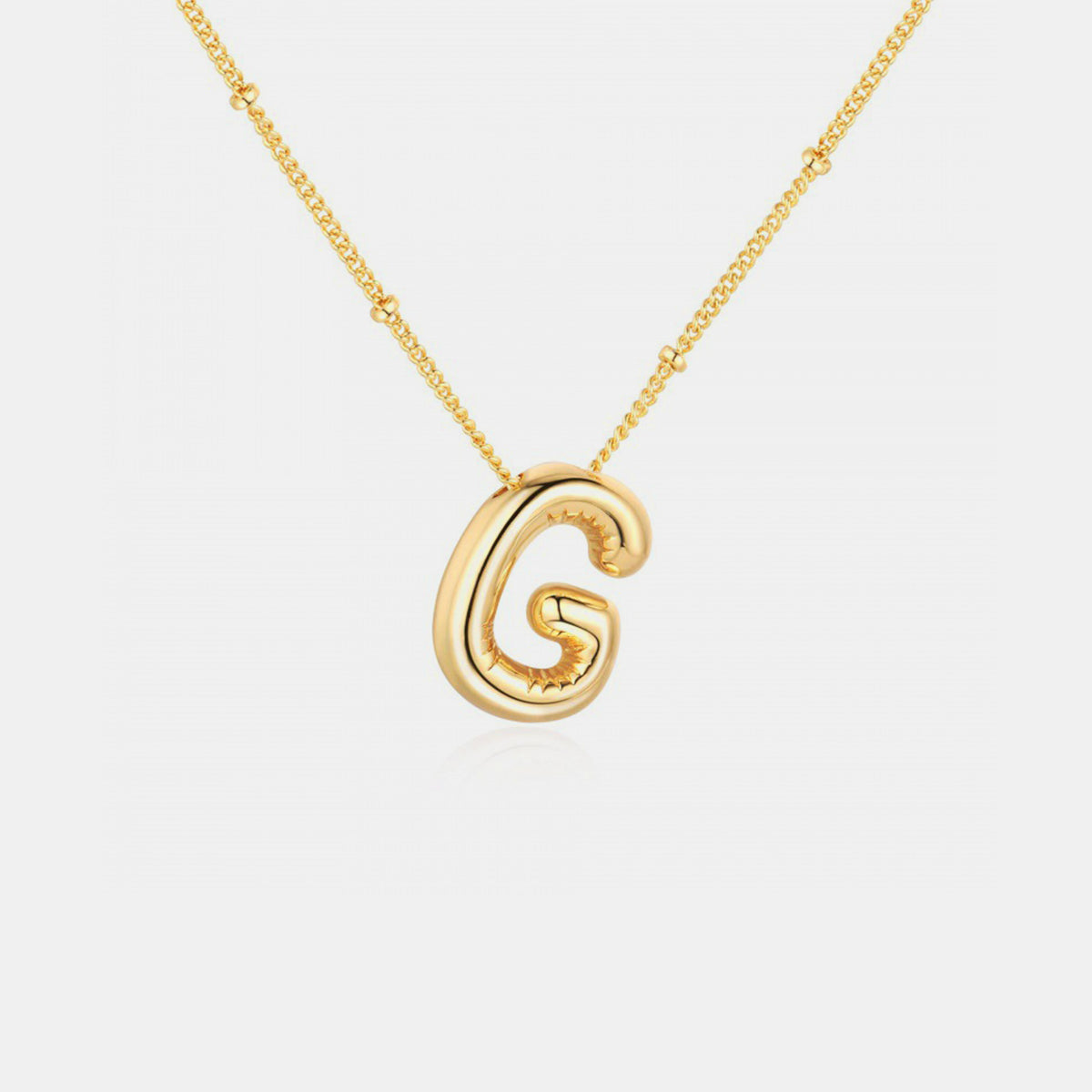 Gold-Plated Bubble Initial Necklace Trendsi