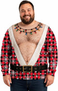 Ugly Christmas Sweater 2026 Funny 3D Christmas Santa Hairy Chest Sweatshirt