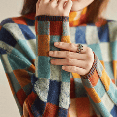 Ravelyn™ Cashmere Patchwork Turtleneck dylinoshop