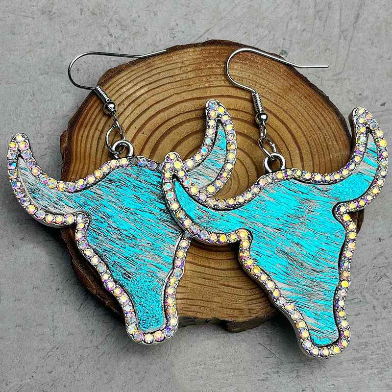 Rhinestone Bull Earrings Trendsi