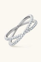 Moissanite 925 Sterling Silver Crisscross Ring Trendsi