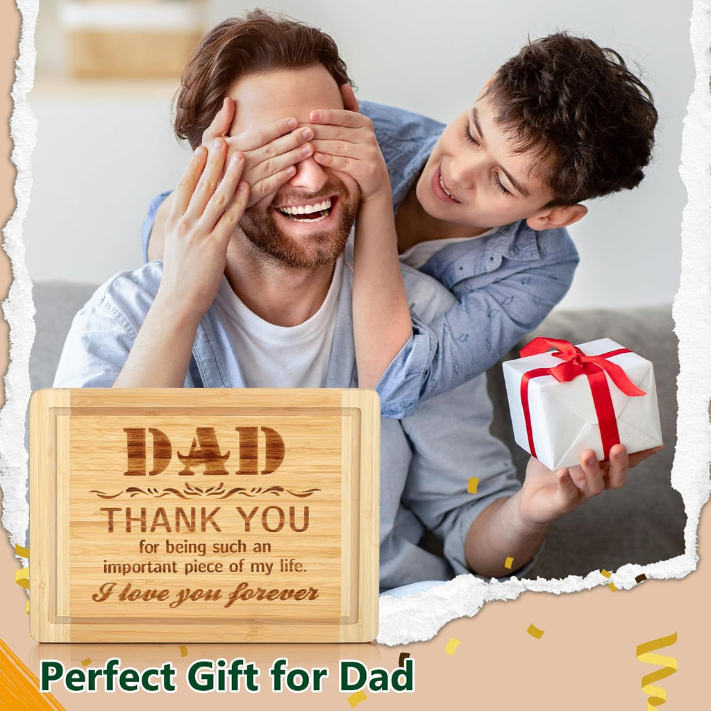 Dad Birthday Gift for Dad Gifts from Daughter Son,Bamboo Cutting Board