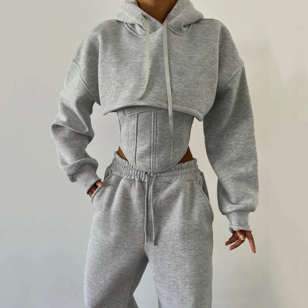 Stay Comfortable and Stylish with the TrendyFit™ Three-Piece Lounge Set
