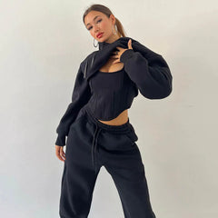 Stay Comfortable and Stylish with the TrendyFit™ Three-Piece Lounge Set