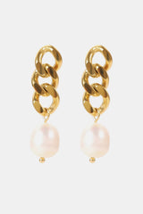 Stainless Steel Pearl Earrings Trendsi