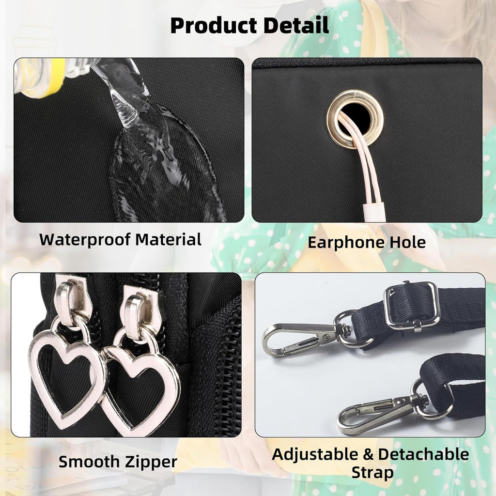 Small Crossbody Bag for Women - Mini Phone Purses with Crossbody Strap and Wallet - Nylon Arm Bag