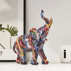 Abstract Graffiti Elephant Figurine dylinoshop