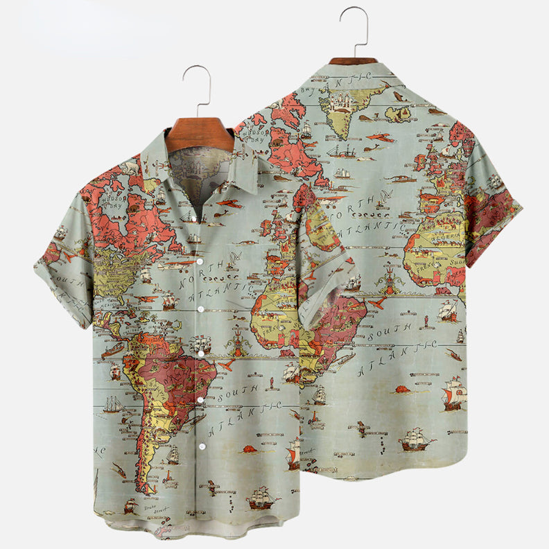 3D Map Lapel Shirt