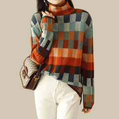 Ravelyn™ Cashmere Patchwork Turtleneck dylinoshop