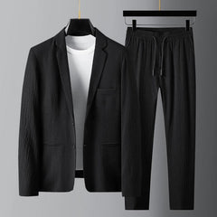 Joonas™ Men's Striped Pleat Blazer Suit dylinoshop