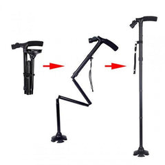 StabilityCane™ SafeStride - Foldable LED Self-Standing Walking Cane