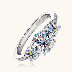 3 Carat Moissanite 925 Sterling Silver Ring Trendsi