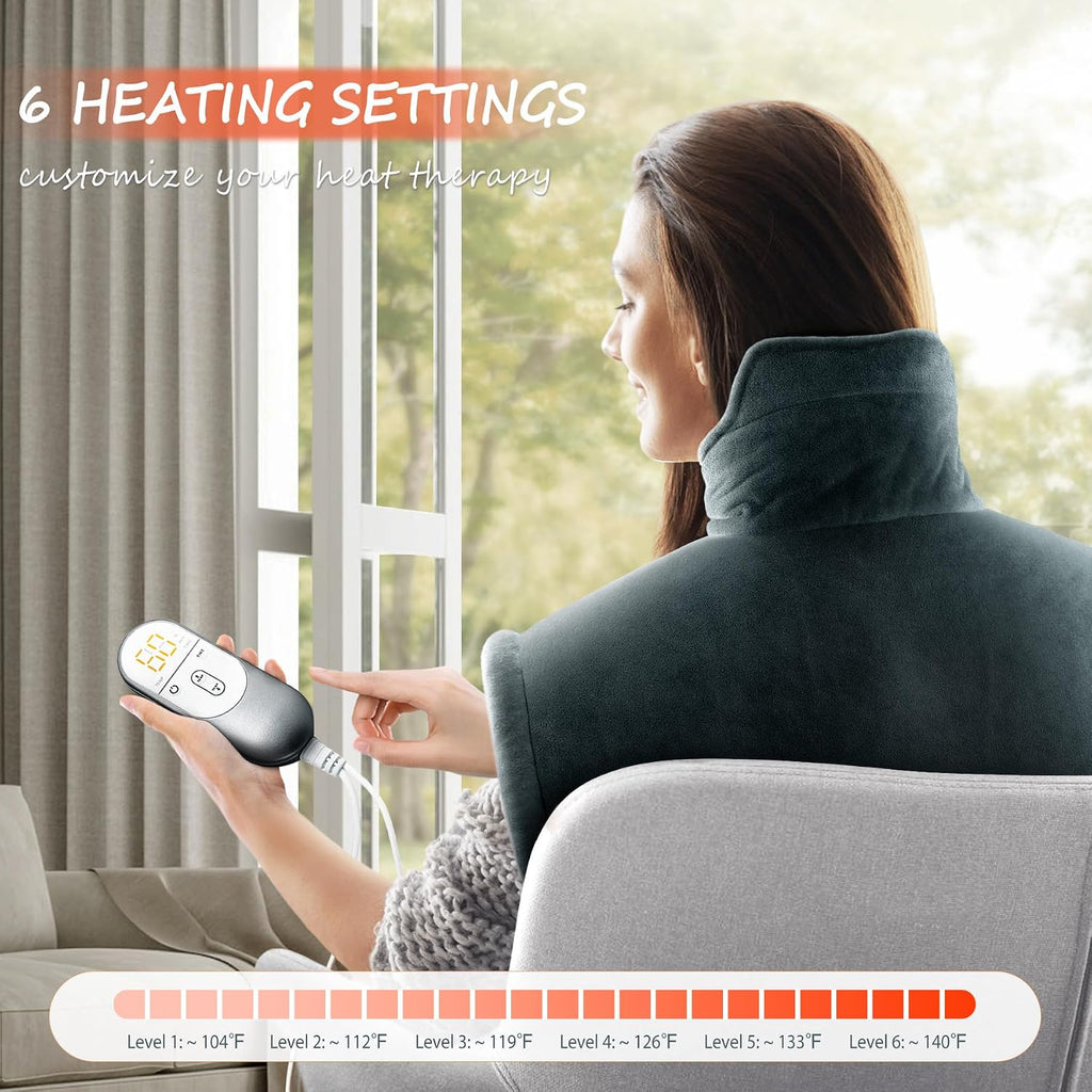 Heating Pad for Neck Shoulder, 3X Deeper Pain Relief, Women Men Gifts