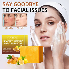 Lemon Turmeric Kojic Acid Soap: Deep Cleanse &amp; Brighten Your Skin 2pcs