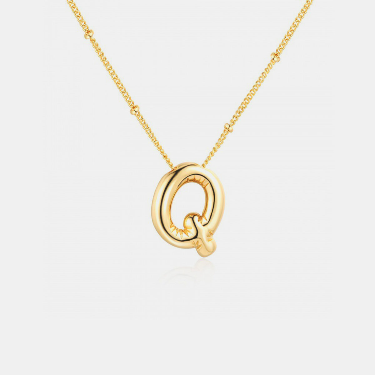 Gold-Plated Bubble Initial Necklace Trendsi