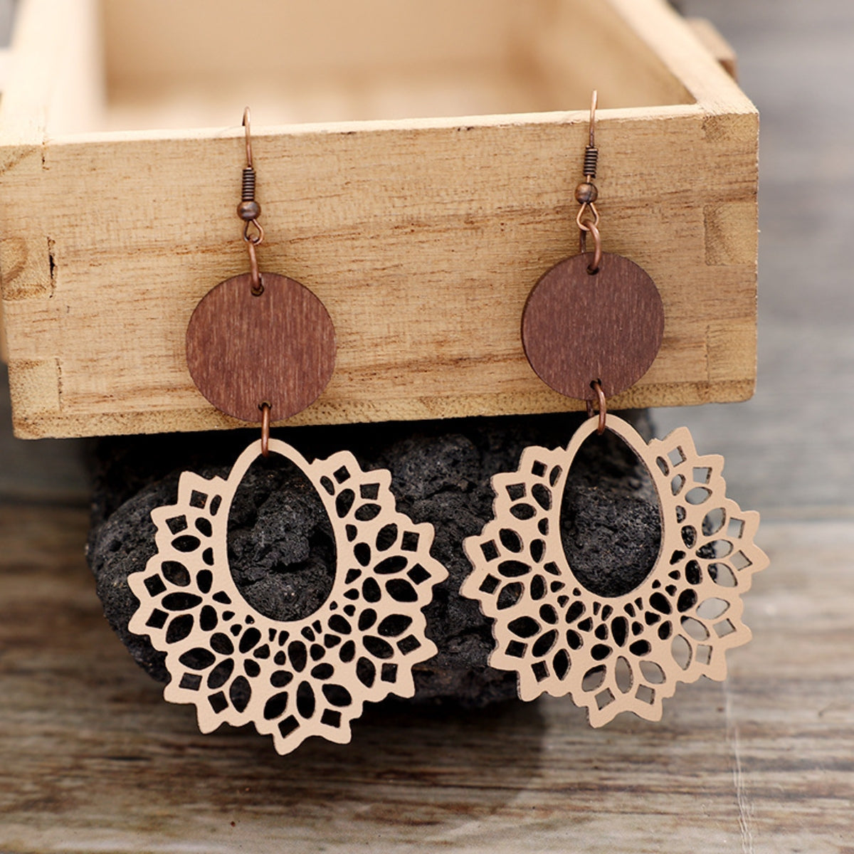 Geometric Cutout Dangle Earrings Trendsi