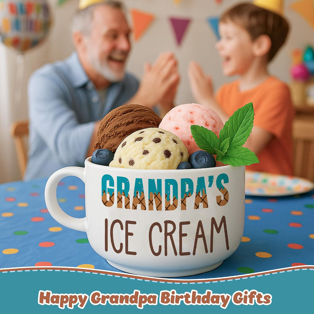 Grandpa Birthday Gift from Grandkids, Grandpa'S Ice Cream Bowl